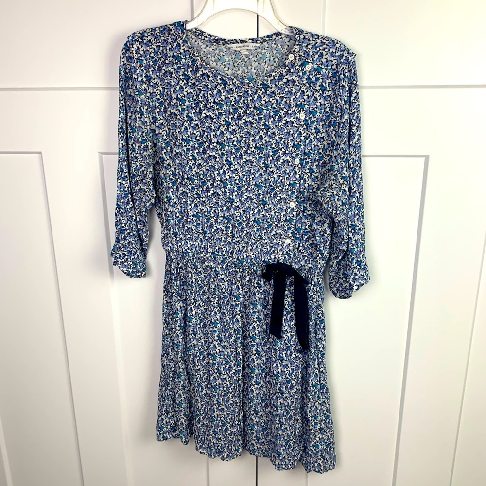 & Other Stories Blue Floral Long Sleeve Dress
